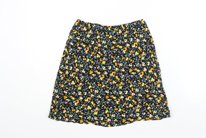 ASOS Womens Multicoloured Floral Viscose A-Line Skirt Size 4 - Elasticated Waist