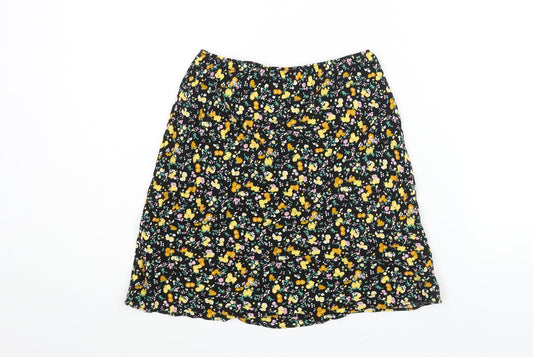 ASOS Womens Multicoloured Floral Viscose A-Line Skirt Size 4 - Elasticated Waist