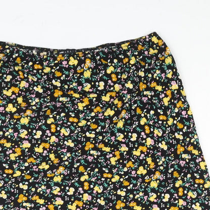 ASOS Womens Multicoloured Floral Viscose A-Line Skirt Size 4 - Elasticated Waist