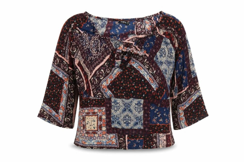 Womens UK Size 10 Boohoo Multicoloured Basic Blouse