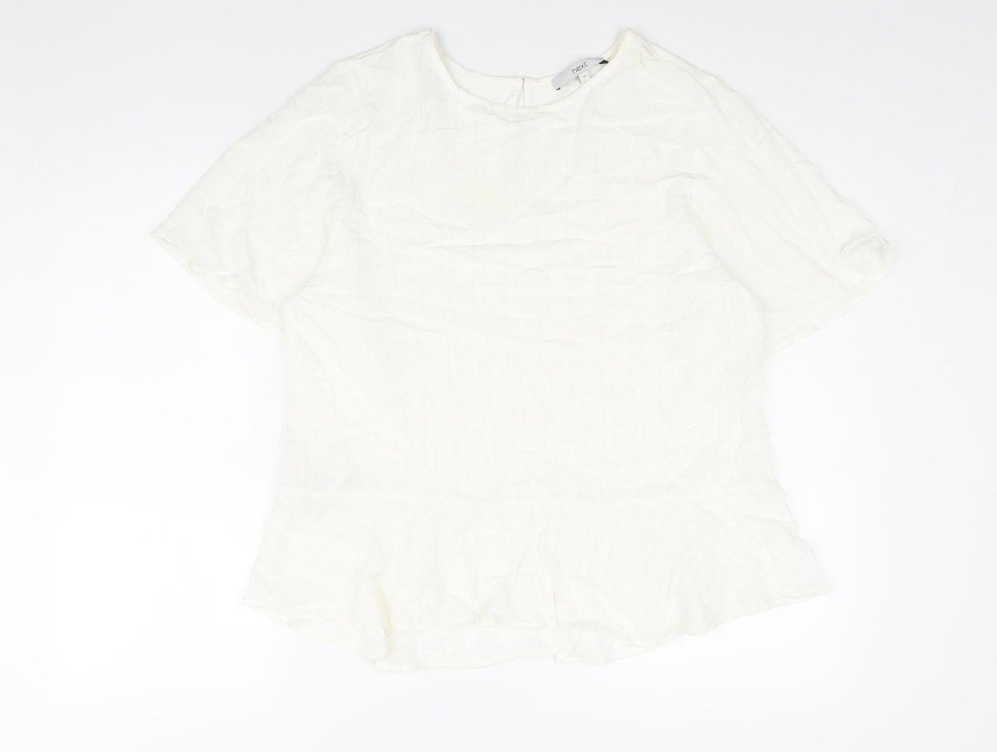 Womens UK Size 16 NEXT Ivory Basic Blouse