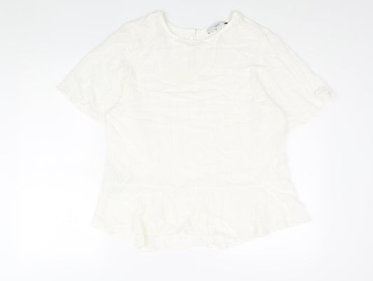 Womens UK Size 16 NEXT Ivory Basic Blouse