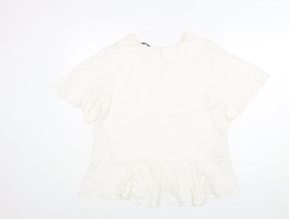 Womens UK Size 16 NEXT Ivory Basic Blouse