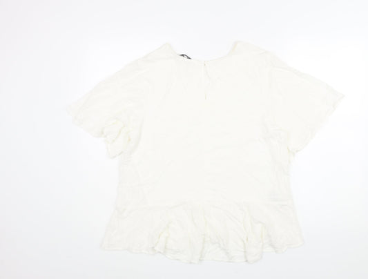 Womens UK Size 16 NEXT Ivory Basic Blouse