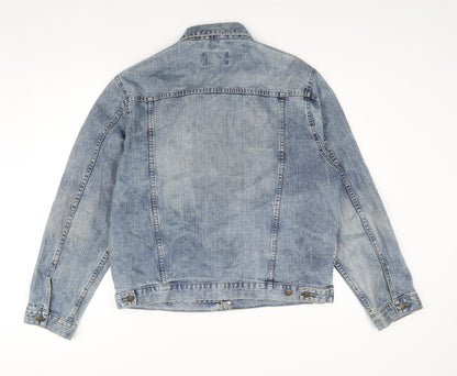 Zantos Mens Blue Jacket Size L Button - Estimated Size