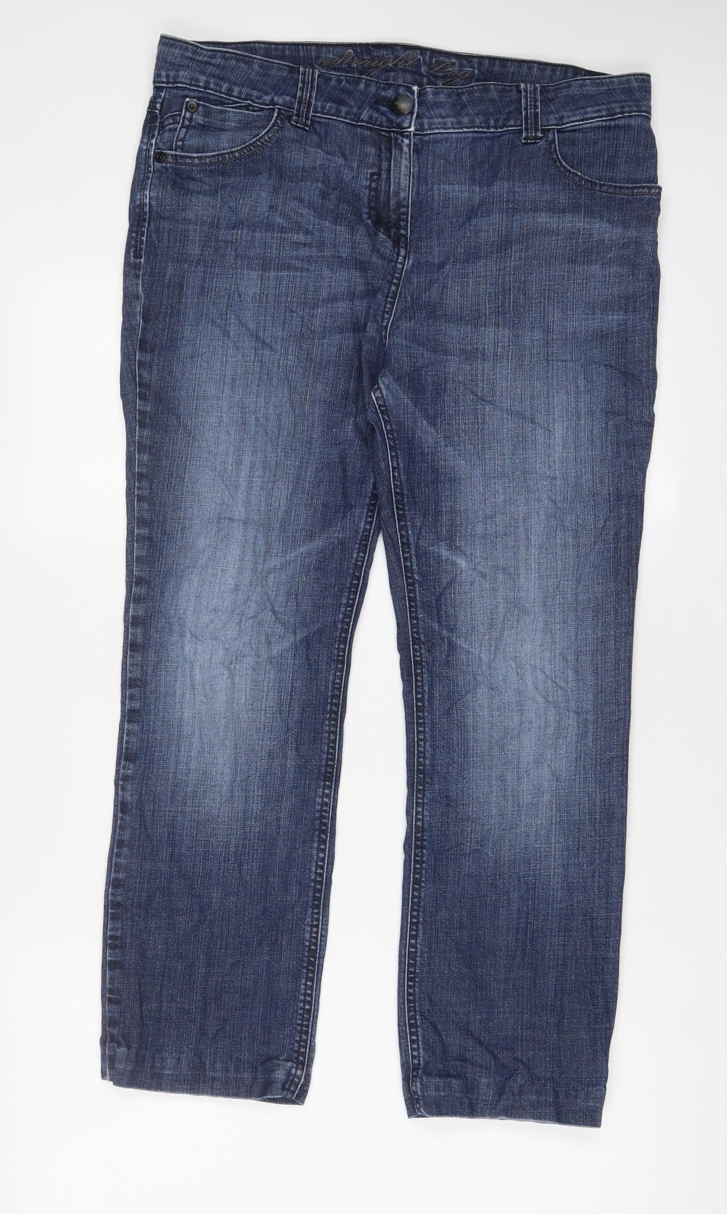 Womens UK Size 34 in Marks and Spencer Regular Fit Straight Blue Jeans