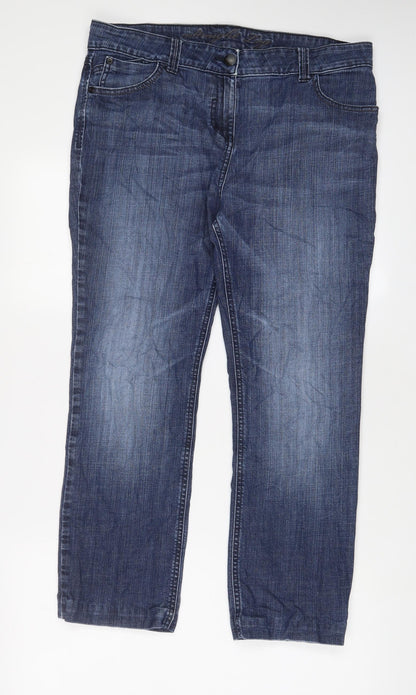 Womens UK Size 34 in Marks and Spencer Regular Fit Straight Blue Jeans