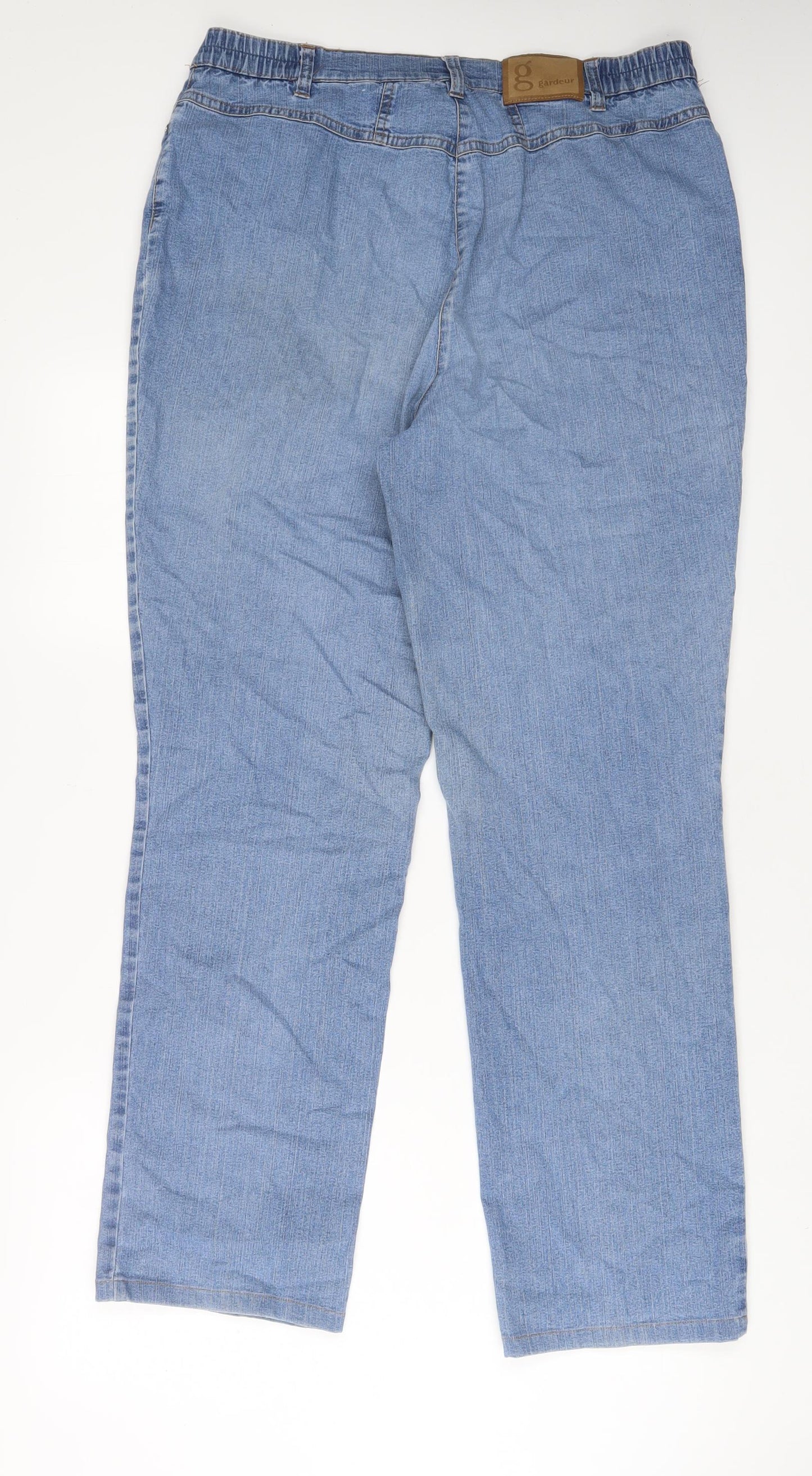GARDEUR Womens Blue Cotton Straight Jeans Size 34 in L30 in Regular Zip