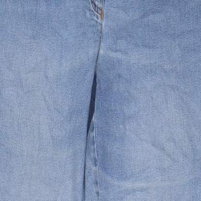 GARDEUR Womens Blue Cotton Straight Jeans Size 34 in L30 in Regular Zip
