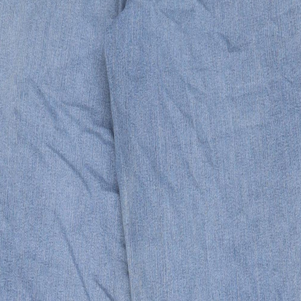 GARDEUR Womens Blue Cotton Straight Jeans Size 34 in L30 in Regular Zip