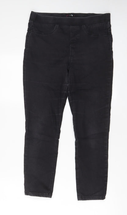 TU Womens Grey Cotton Jegging Jeans Size 12 L20.5 in Regular