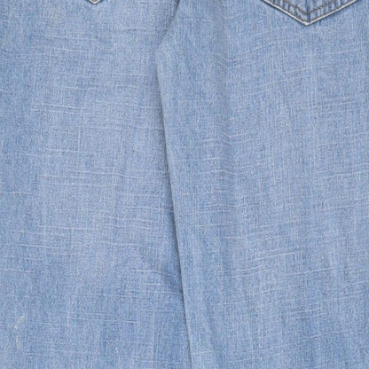 Easy Mens Blue Cotton Straight Jeans Size 34 in L30 in Regular Zip