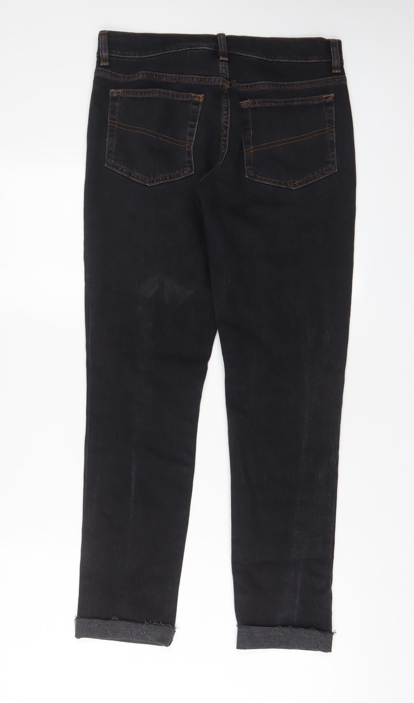 COLLUSION Womens Black Cotton Straight Jeans Size 28 in L29 in Regular Zip