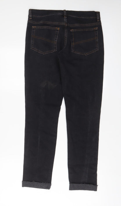 COLLUSION Womens Black Cotton Straight Jeans Size 28 in L29 in Regular Zip