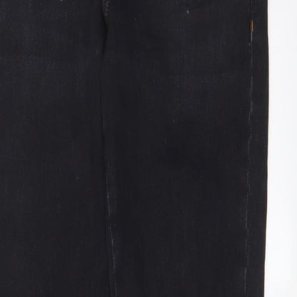 COLLUSION Womens Black Cotton Straight Jeans Size 28 in L29 in Regular Zip