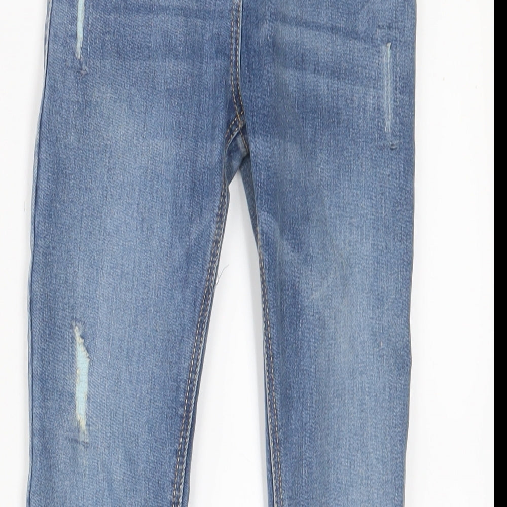 TU Boys Blue Cotton Skinny Jeans Size 9 Months L23 in Regular Zip - Adjustable waist