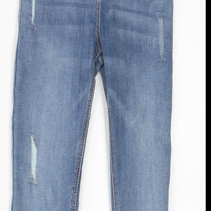 TU Boys Blue Cotton Skinny Jeans Size 9 Months L23 in Regular Zip - Adjustable waist