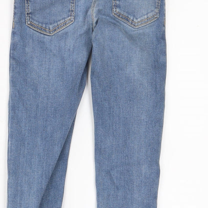 TU Boys Blue Cotton Skinny Jeans Size 9 Months L23 in Regular Zip - Adjustable waist