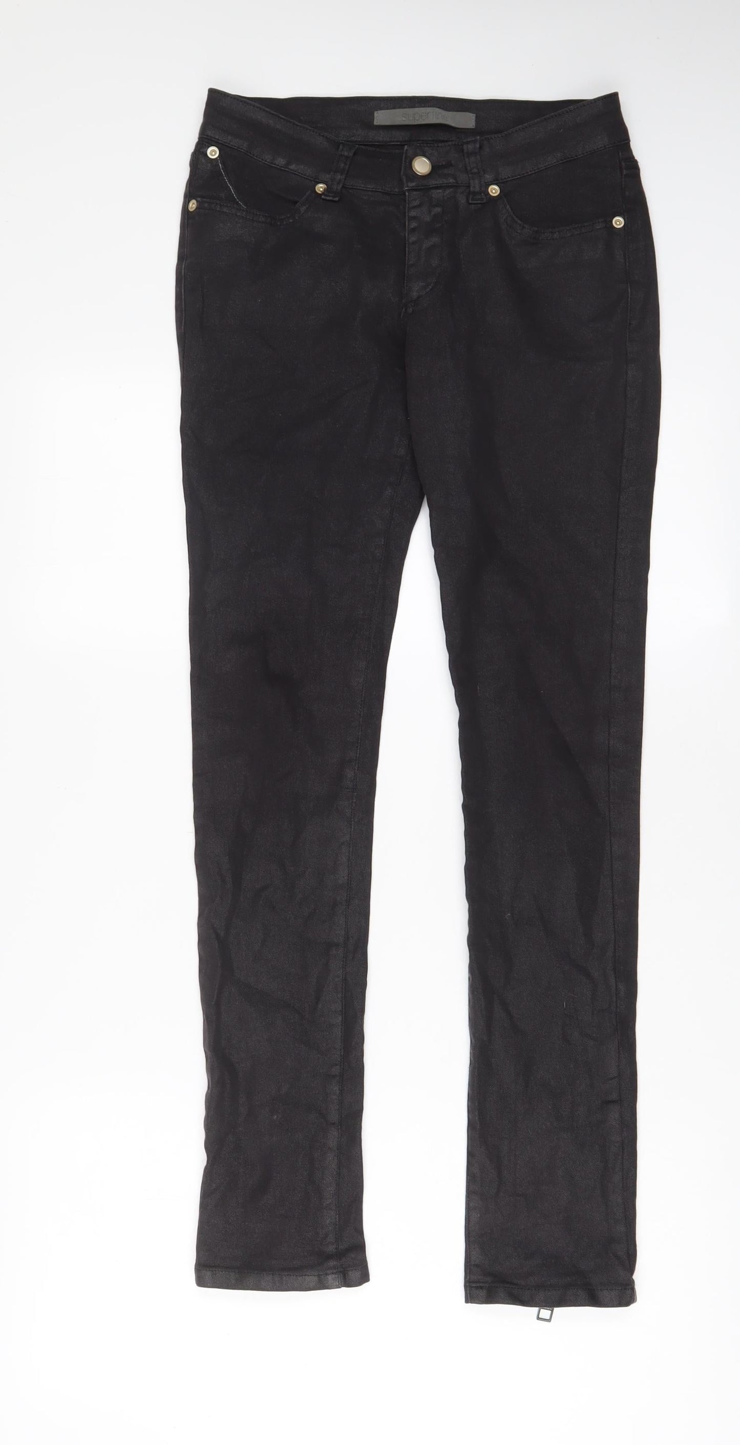 Superfine Womens Black Cotton Skinny Jeans Size 25 in L30 in Regular Zip