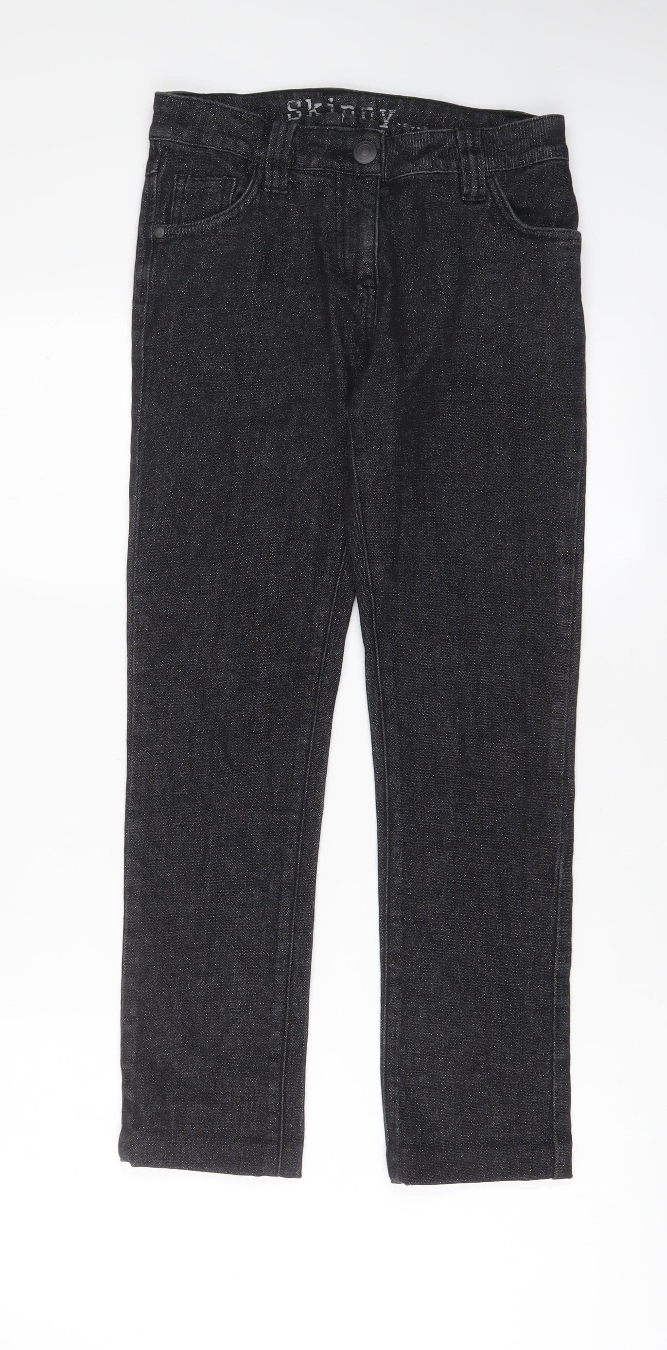 George Womens Black Cotton Skinny Jeans Size 8 L27 in Regular Zip - Glitter