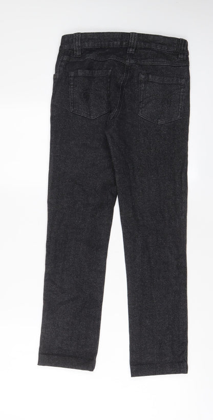 George Womens Black Cotton Skinny Jeans Size 8 L27 in Regular Zip - Glitter