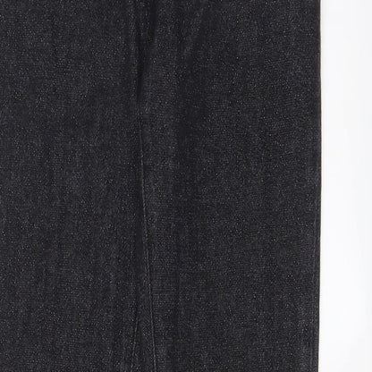 George Womens Black Cotton Skinny Jeans Size 8 L27 in Regular Zip - Glitter