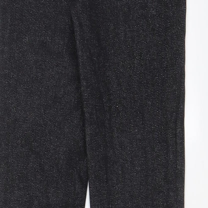 George Womens Black Cotton Skinny Jeans Size 8 L27 in Regular Zip - Glitter