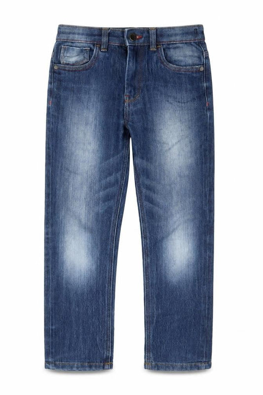 NEXT Boys Blue Cotton Straight Jeans Size 9 Months L23 in Regular Zip - Adjustable waist