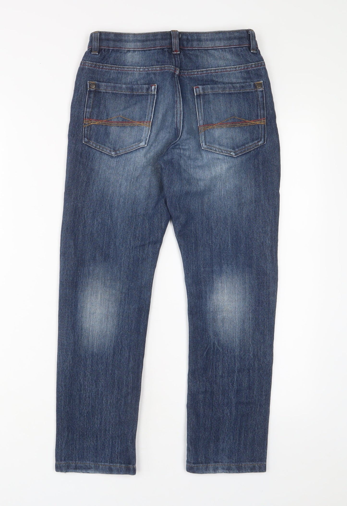 NEXT Boys Blue Cotton Straight Jeans Size 9 Months L23 in Regular Zip - Adjustable waist