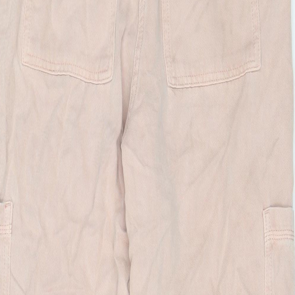 Per Una Womens Pink Cotton Tapered Jeans Size 24 in L26 in Regular Zip