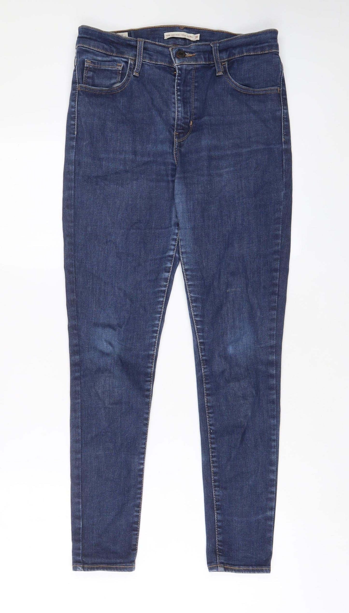 Levi's Womens Blue Cotton Skinny Jeans Size 28 in L28 in Regular Zip