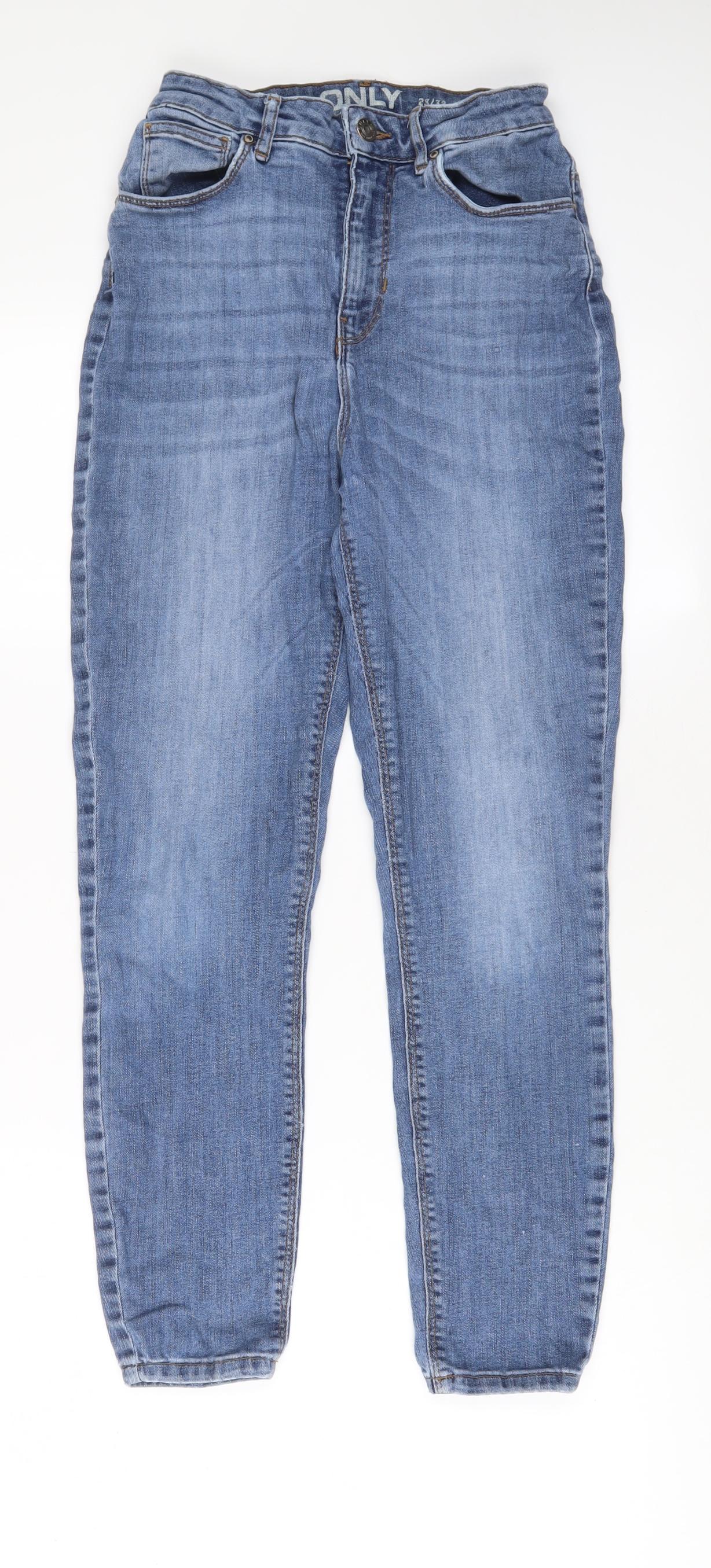 Only Womens Blue Cotton Straight Jeans Size 23 in L32 in Regular Zip