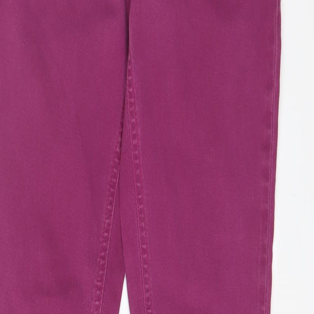 Miss Selfridge Womens Purple Cotton Skinny Jeans Size 10 L28 in Regular Zip