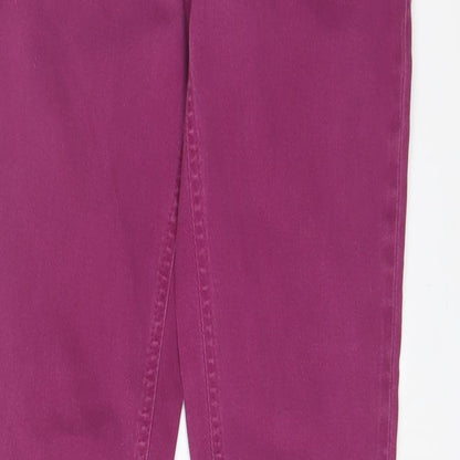 Miss Selfridge Womens Purple Cotton Skinny Jeans Size 10 L28 in Regular Zip