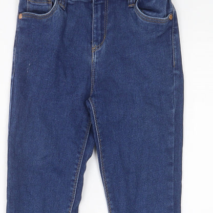 Denim & Co. Girls Blue Cotton Skinny Jeans Size 8-9 Years L22 in Regular Zip - Adjustable waist