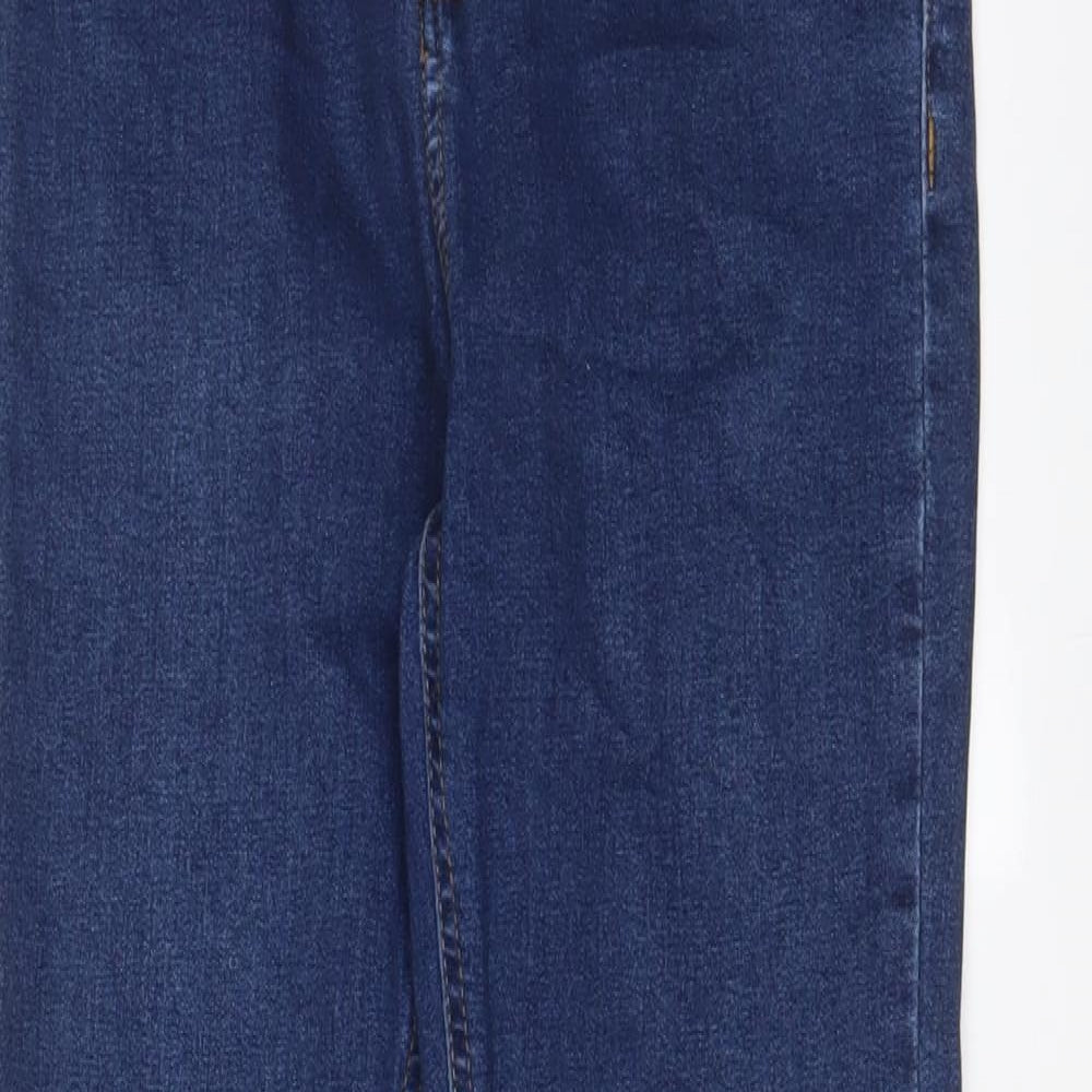Denim & Co. Womens Blue Cotton Skinny Jeans Size 12 L28 in Regular Zip