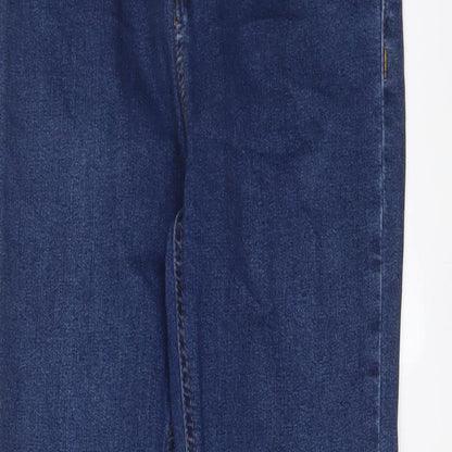 Denim & Co. Womens Blue Cotton Skinny Jeans Size 12 L28 in Regular Zip