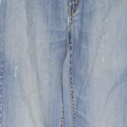 Castrol Mens Blue Cotton Straight Jeans Size 32 in L29 in Regular Zip