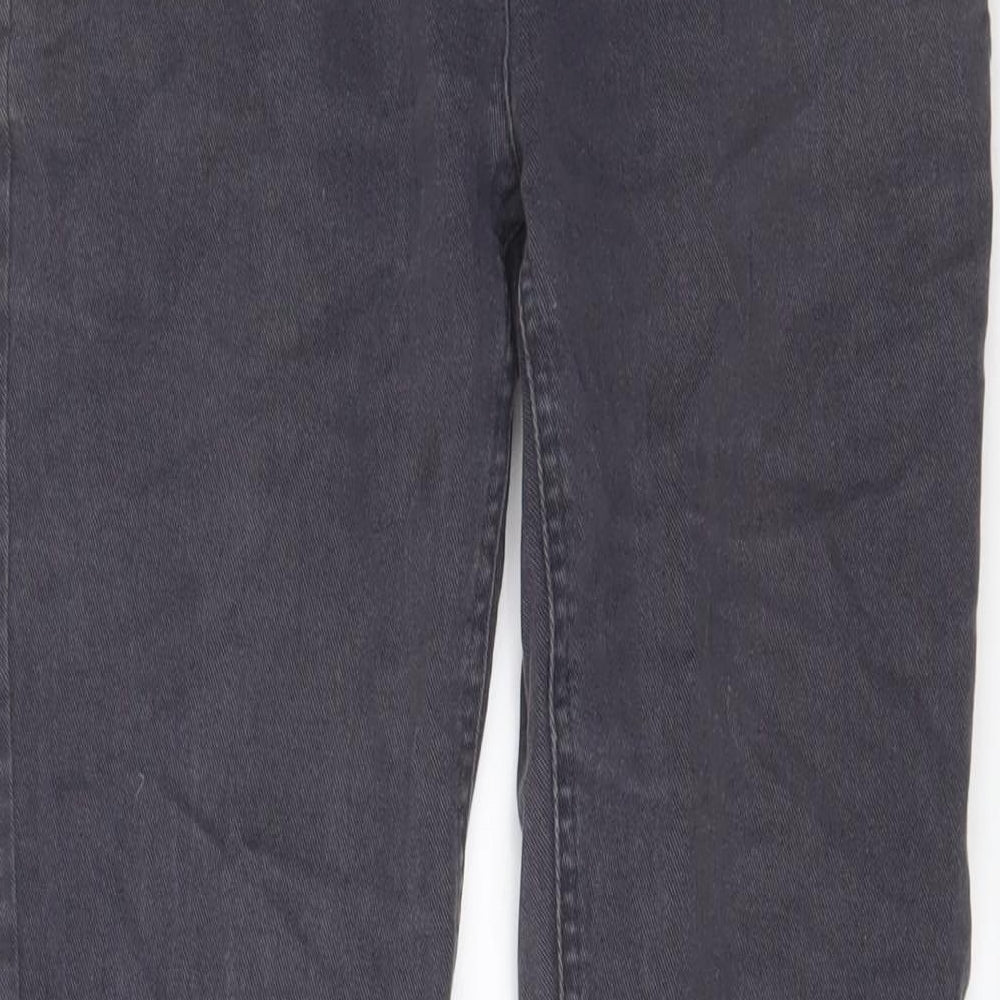 Moto Womens Grey Cotton Straight Jeans Size 12 L29 in Regular Zip