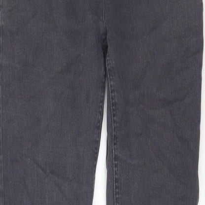 Moto Womens Grey Cotton Straight Jeans Size 12 L29 in Regular Zip