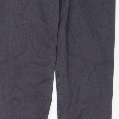 Moto Womens Grey Cotton Straight Jeans Size 12 L29 in Regular Zip