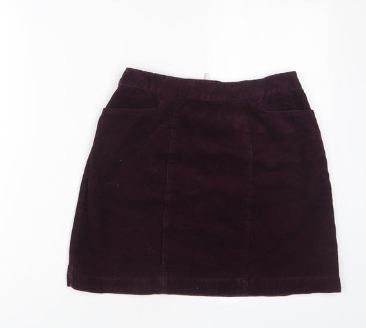 Oasis Womens Red Cotton A-Line Skirt Size 8 Zip