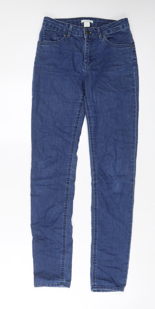 Womens UK Size 6 H&M Regular Fit Skinny Blue Jeans