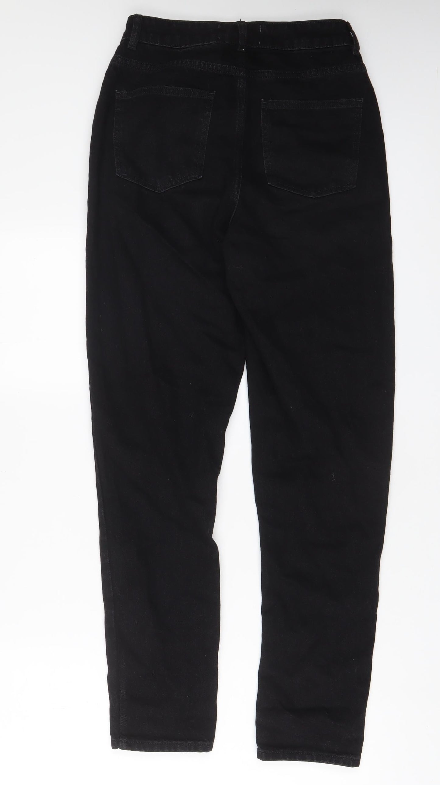 Denim & Co. Womens Black Cotton Tapered Jeans Size 6 L29 in Regular Zip