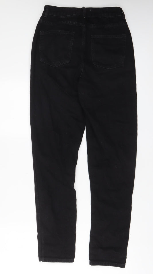 Denim & Co. Womens Black Cotton Tapered Jeans Size 6 L29 in Regular Zip