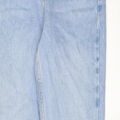 Topshop Womens Blue Cotton Straight Jeans Size 26 in L30 in Regular Zip