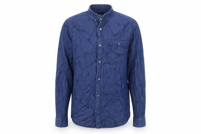 Burton Mens Blue Cotton Button-Up Size M Collared Button