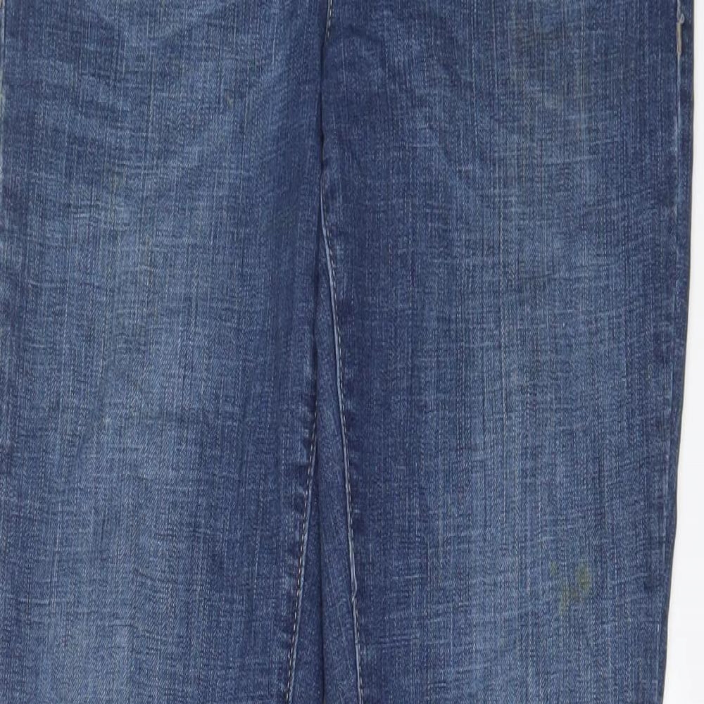 Indigo Womens Blue Cotton Straight Jeans Size 10 L31 in Regular Zip