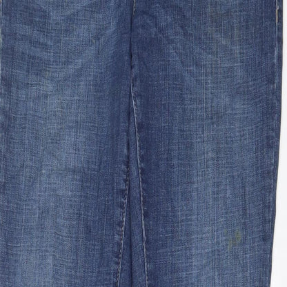 Indigo Womens Blue Cotton Straight Jeans Size 10 L31 in Regular Zip