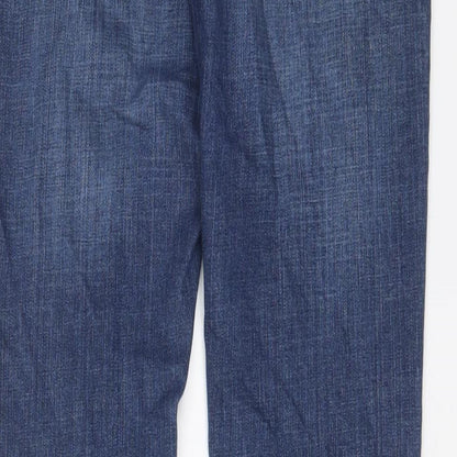 Indigo Womens Blue Cotton Straight Jeans Size 10 L31 in Regular Zip